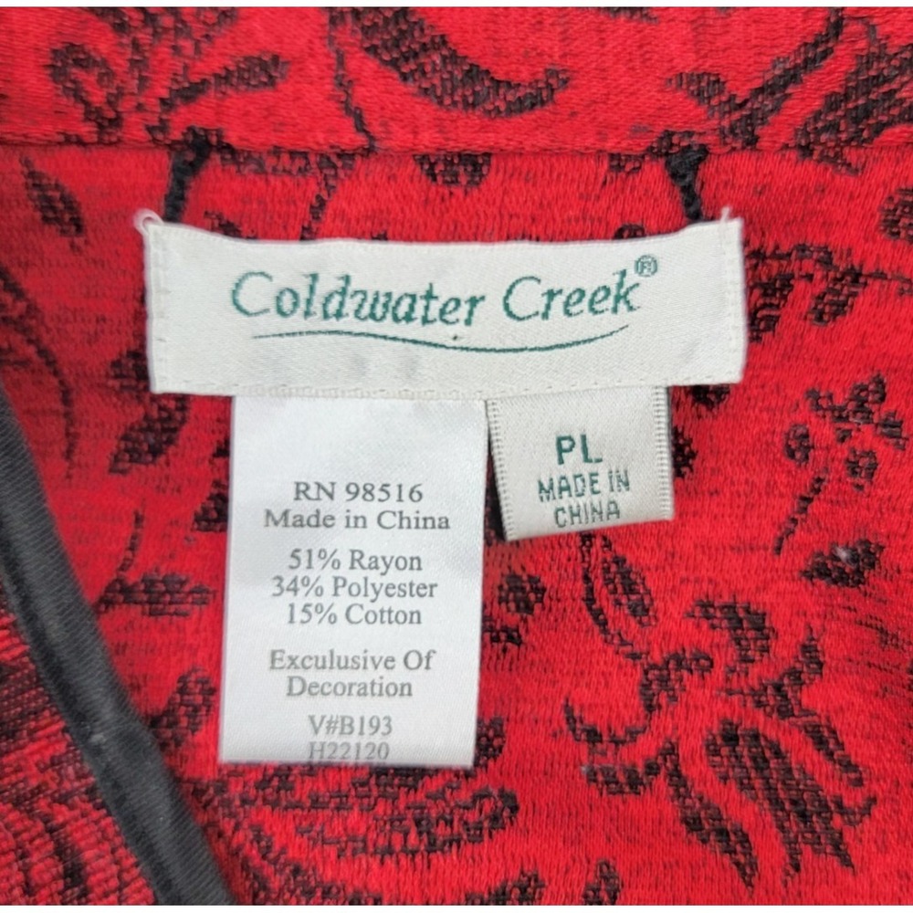 Coldwater Creek Womens Jacket Brocade Open Tapestry Reversible Size Large Petite - Picture 5 of 9
